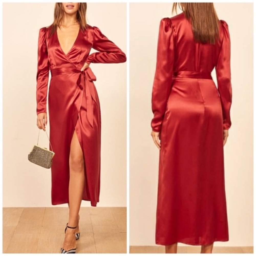 Reformation ‘Toronto Dress’ in Crimson